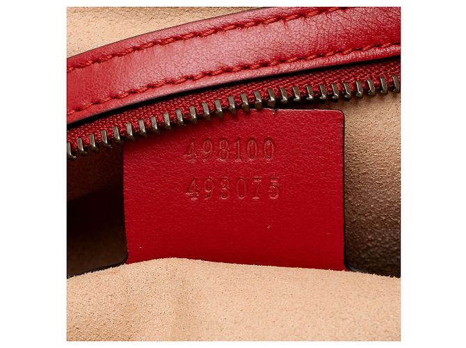 Borsa Gucci Matelasse Leather GG Marmont Zip Around Top Handle Rosso - vista 6