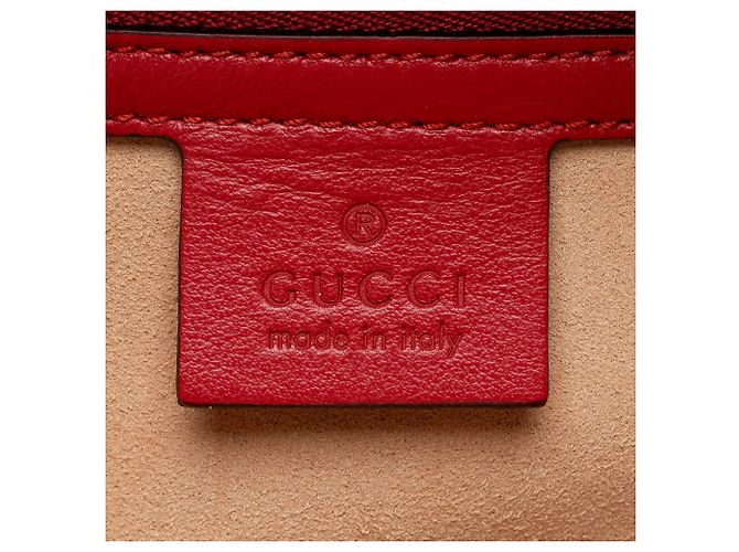 Borsa Gucci Matelasse Leather GG Marmont Zip Around Top Handle Rosso - vista 8