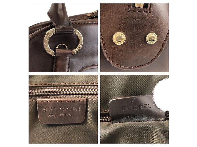 Bulgari Borsa 2WAY in pelle Bvlgari Leoni Marrone - vista 4