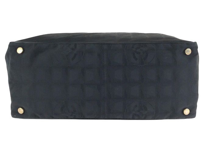Borsa Tote Chanel Vintage in nylon/pelle Nero - vista 10