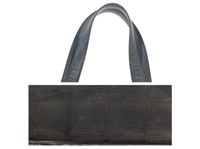 Borsa Tote Chanel Vintage in nylon/pelle Nero - vista 6