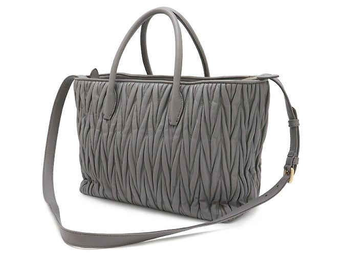 Borsa 2WAY in pelle matelassé Miu Miu Grigio - vista 2