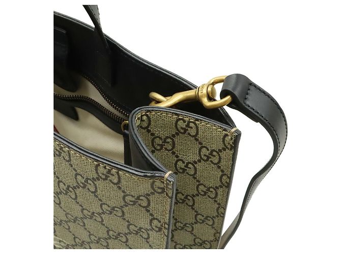 Gucci GG Supreme Tiger 2WAY Tote Tasche Braun Beige - Ansicht 6
