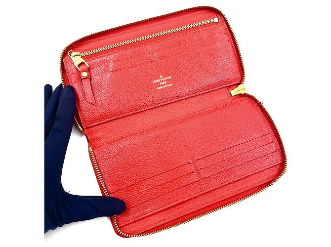 Portafoglio Zippy Louis Vuitton in pelle rossa Rosso - vista 3