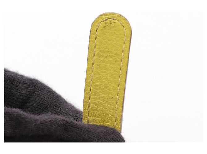 Tarjetero Dogon de piel Hermès Amarillo - vista 2