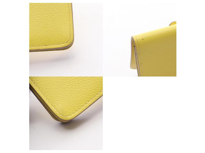 Tarjetero Dogon de piel Hermès Amarillo - vista 4