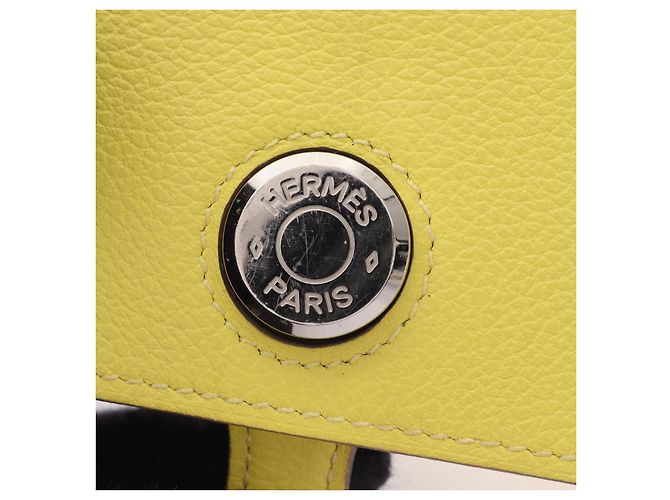 Tarjetero Dogon de piel Hermès Amarillo - vista 7