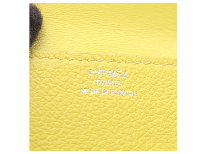 Tarjetero Dogon de piel Hermès Amarillo - vista 8