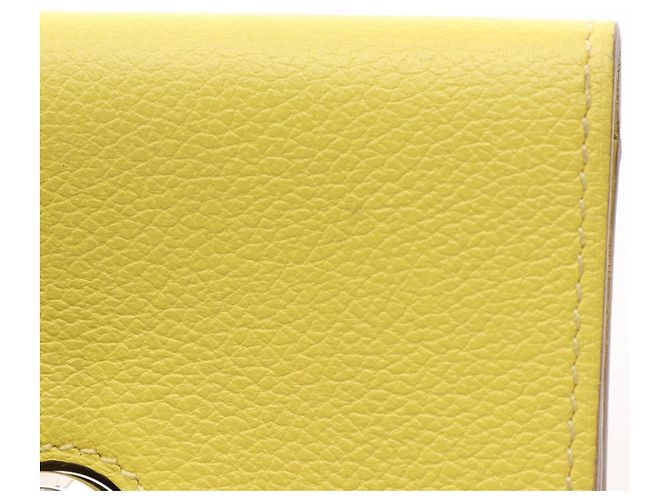 Tarjetero Dogon de piel Hermès Amarillo - vista 9