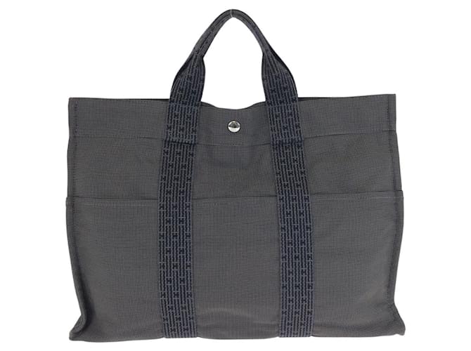 Hermès Hermes Herline MM Tote Bag Polyamid/Polyester Grau - Ansicht 2