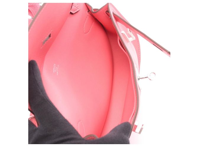 Hermès Borsa a tracolla in pelle Hermes Mini Jypsiere Rosa - vista 7