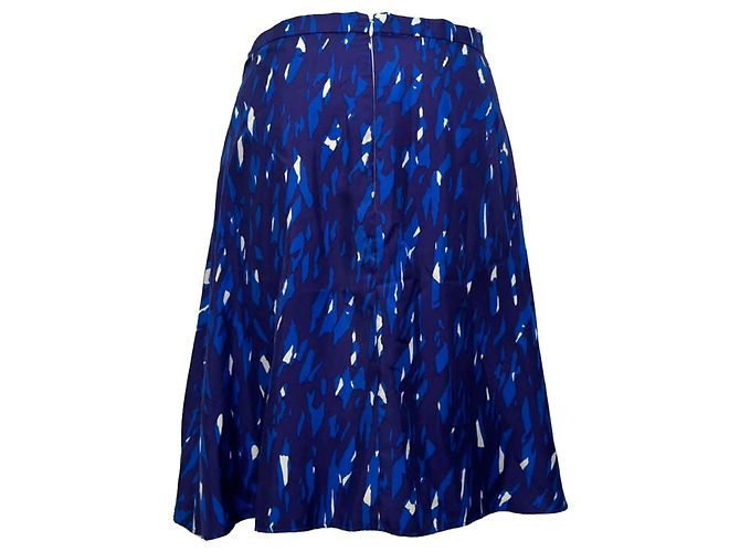 Falda midi evasé estampada en seda azul Balenciaga - vista 2