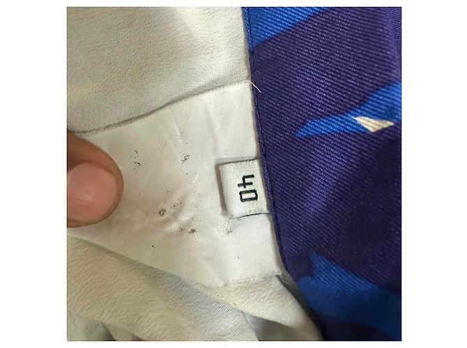 Falda midi evasé estampada en seda azul Balenciaga - vista 5