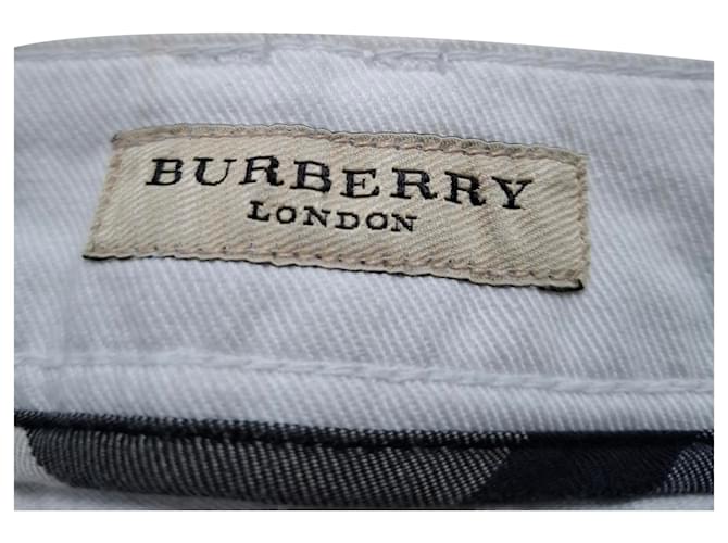 Vaqueros de corte recto Burberry en algodón blanco Crudo - vista 3