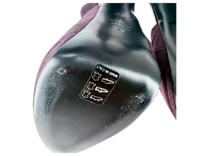 Décolleté con plateau e cinturini incrociati Giuseppe Zanotti in scamosciato bordeaux - vista 10