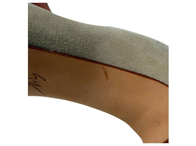 Giuseppe Zanotti Sharon Platform Pumps in Beige Suede - view 12