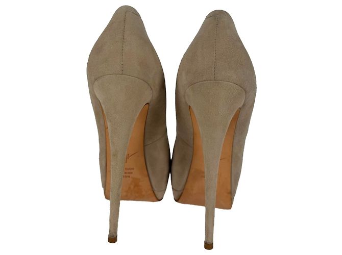 Giuseppe Zanotti Sharon Platform Pumps in Beige Suede - view 3