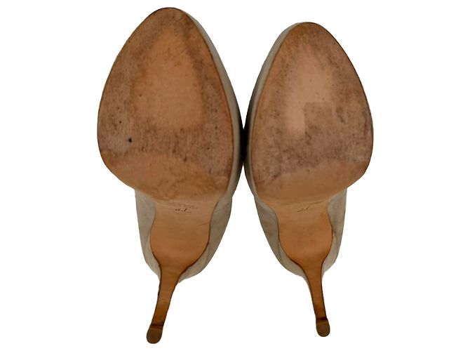 Giuseppe Zanotti Sharon Platform Pumps in Beige Suede - view 7