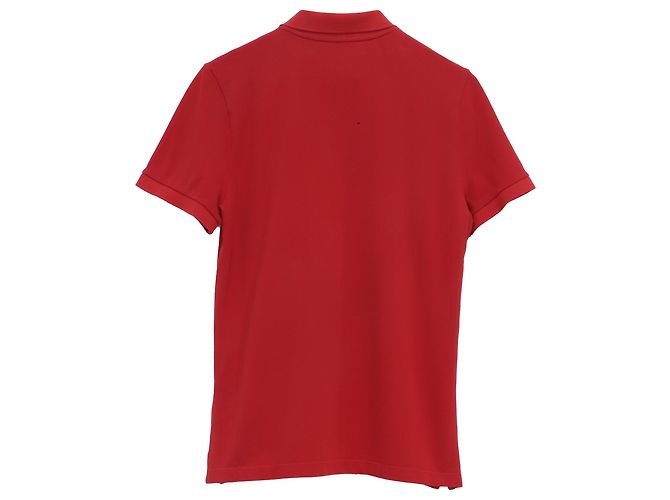 Polo de piqué de algodón con parche del logotipo Moncler, rojo Roja - vista 3