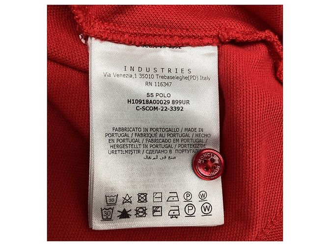 Polo de piqué de algodón con parche del logotipo Moncler, rojo Roja - vista 5