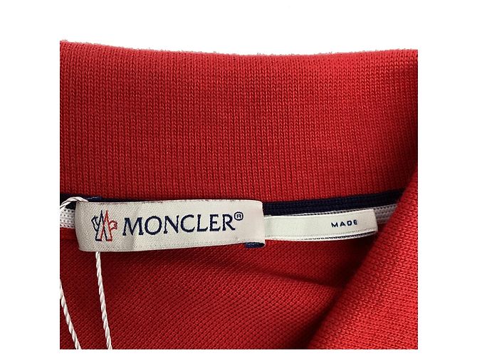 Polo de piqué de algodón con parche del logotipo Moncler, rojo Roja - vista 7