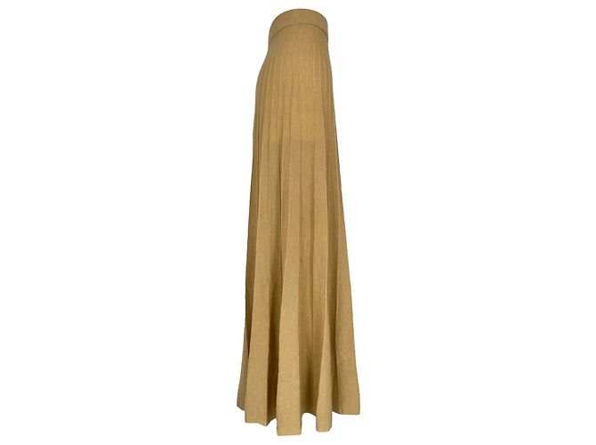 Falda maxi plisada Ba&sh en poliéster camel Amarillo Camello - vista 2