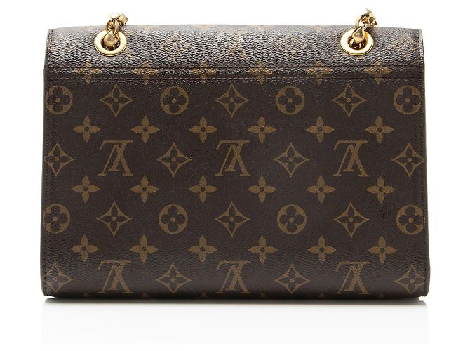 Borsa Victoire Chain in tela Monogram Louis Vuitton Marrone - vista 3