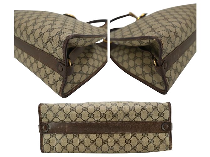 Gucci Vintage Cloth Hobos Stirrup Marrone - vista 4