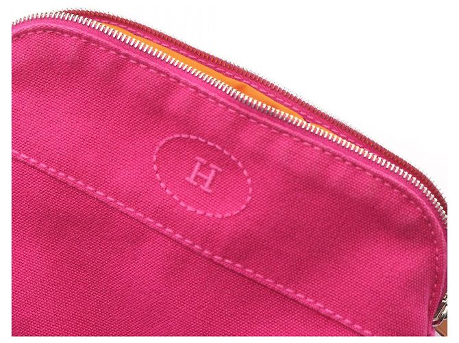 Hermès Hermes Bolide Pouch 20 Canvas Leather Rosa - vista 4