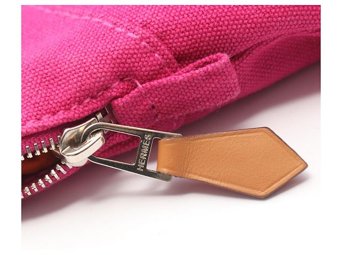 Hermès Hermes Bolide Pouch 20 Canvas Leather Rosa - vista 6