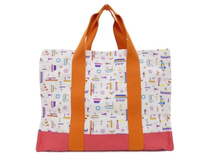 Hermès Borsa Petit Chartier in tela Hermes Rosso - vista 2