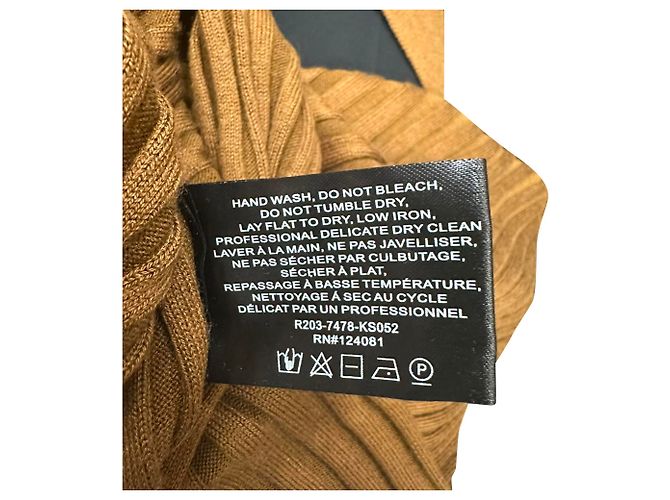 Proenza Schouler Geripptes Langarm-Midikleid aus brauner Seide Rot - Ansicht 6