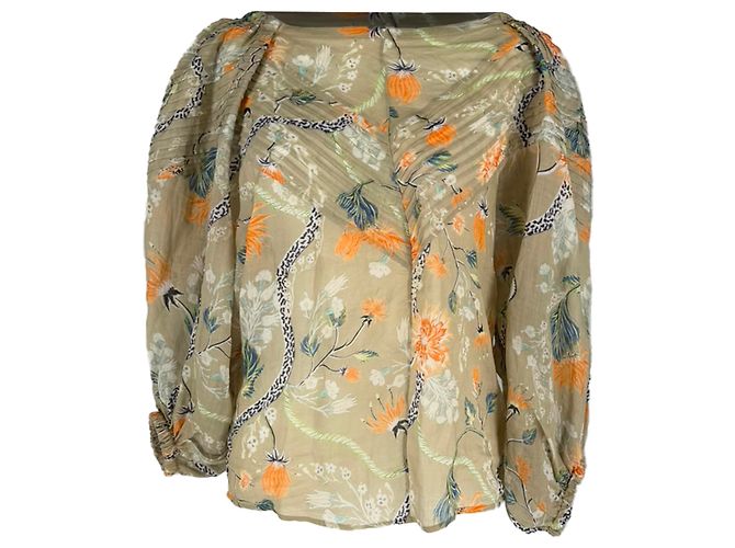 Camicetta Chloé con stampa floreale e maniche a palloncino in ramia multicolore - vista 2