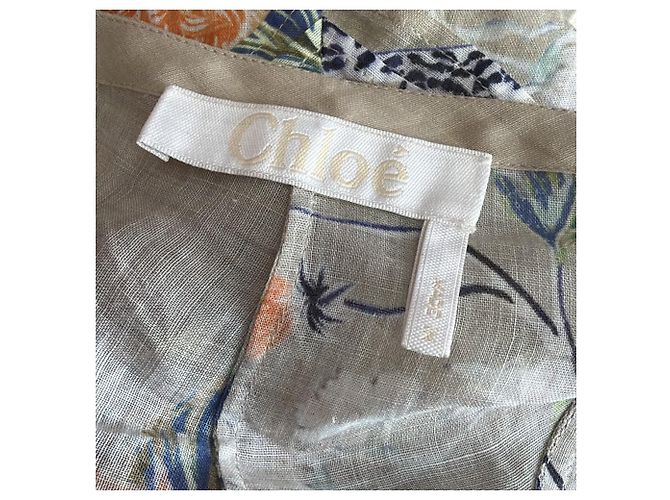 Camicetta Chloé con stampa floreale e maniche a palloncino in ramia multicolore - vista 8
