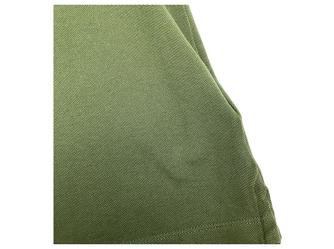 Polo in piquet di cotone con patch logo Moncler, verde, in cotone Nero - vista 7