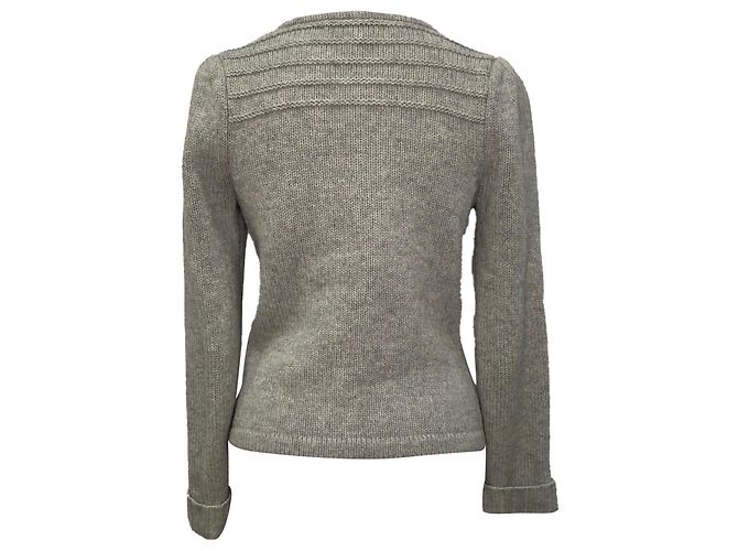 Marc by Marc Jacobs Cardigan mit Knöpfen aus grauer Wolle - Ansicht 3