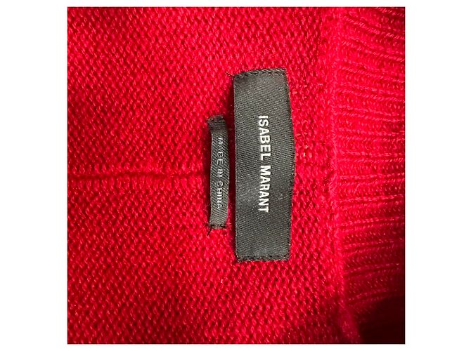 Maglione Amy in maglia con scollo a V di Isabel Marant in cashmere rosso - vista 4