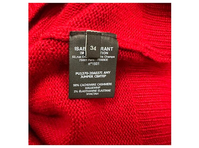 Maglione Amy in maglia con scollo a V di Isabel Marant in cashmere rosso - vista 5