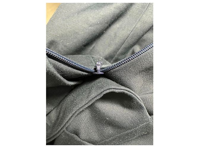 Abito midi Balenciaga con scollo asimmetrico in cotone blu navy - vista 7