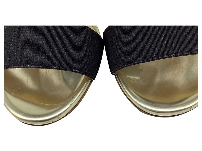 Sandali con tacco Jimmy Choo con cinturino elastico in pelle oro - vista 11