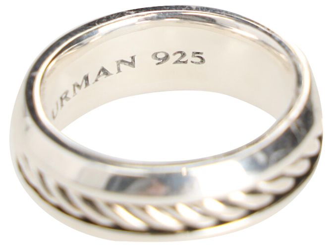 Anello David Yurman Cable Inset in Argento Sterling - vista 4