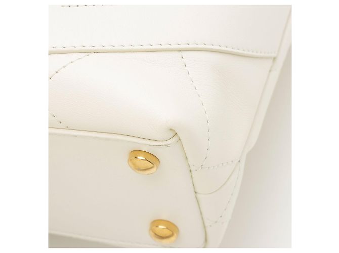 Gabrielle Tote Club Monaco Large in agnello Chanel Bianco - vista 10
