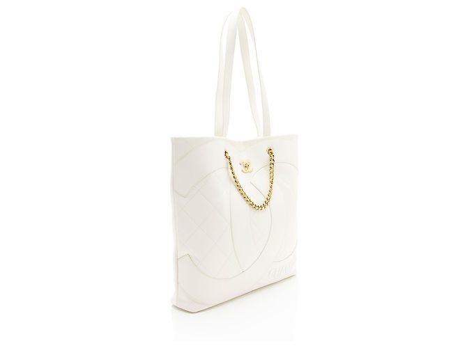 Gabrielle Tote Club Monaco Large in agnello Chanel Bianco - vista 2