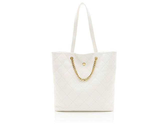 Gabrielle Tote Club Monaco Large in agnello Chanel Bianco - vista 3