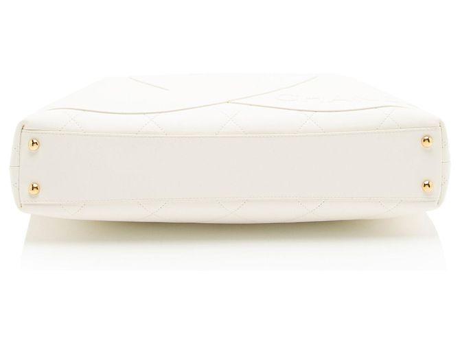 Gabrielle Tote Club Monaco Large in agnello Chanel Bianco - vista 4