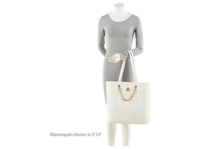 Gabrielle Tote Club Monaco Large in agnello Chanel Bianco - vista 5