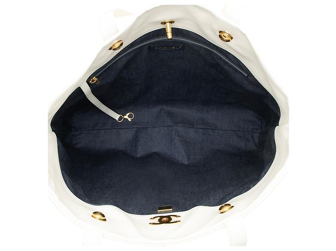 Gabrielle Tote Club Monaco Large in agnello Chanel Bianco - vista 7
