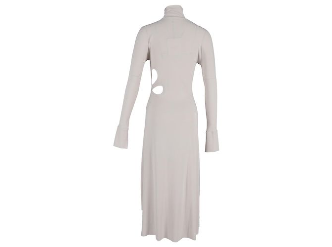 Abito midi con cut-out Victoria Beckham in viscosa Bone - vista 3