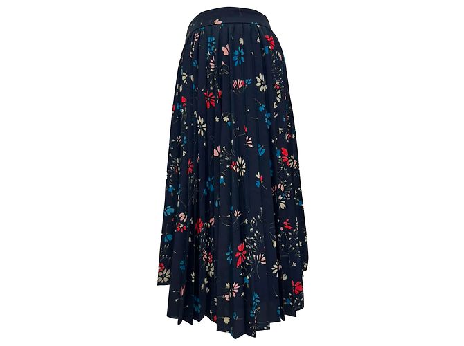 Everyday Balenciaga Plisierter Midirock mit floralem Muster in Multicolor aus Polyester Mehrfarben - Ansicht 3