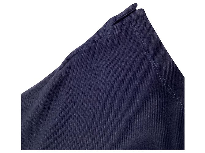 Polo in piqué di cotone con patch logo Moncler, blu navy - vista 6